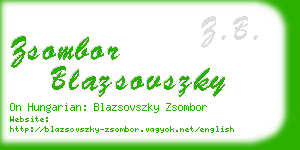 zsombor blazsovszky business card